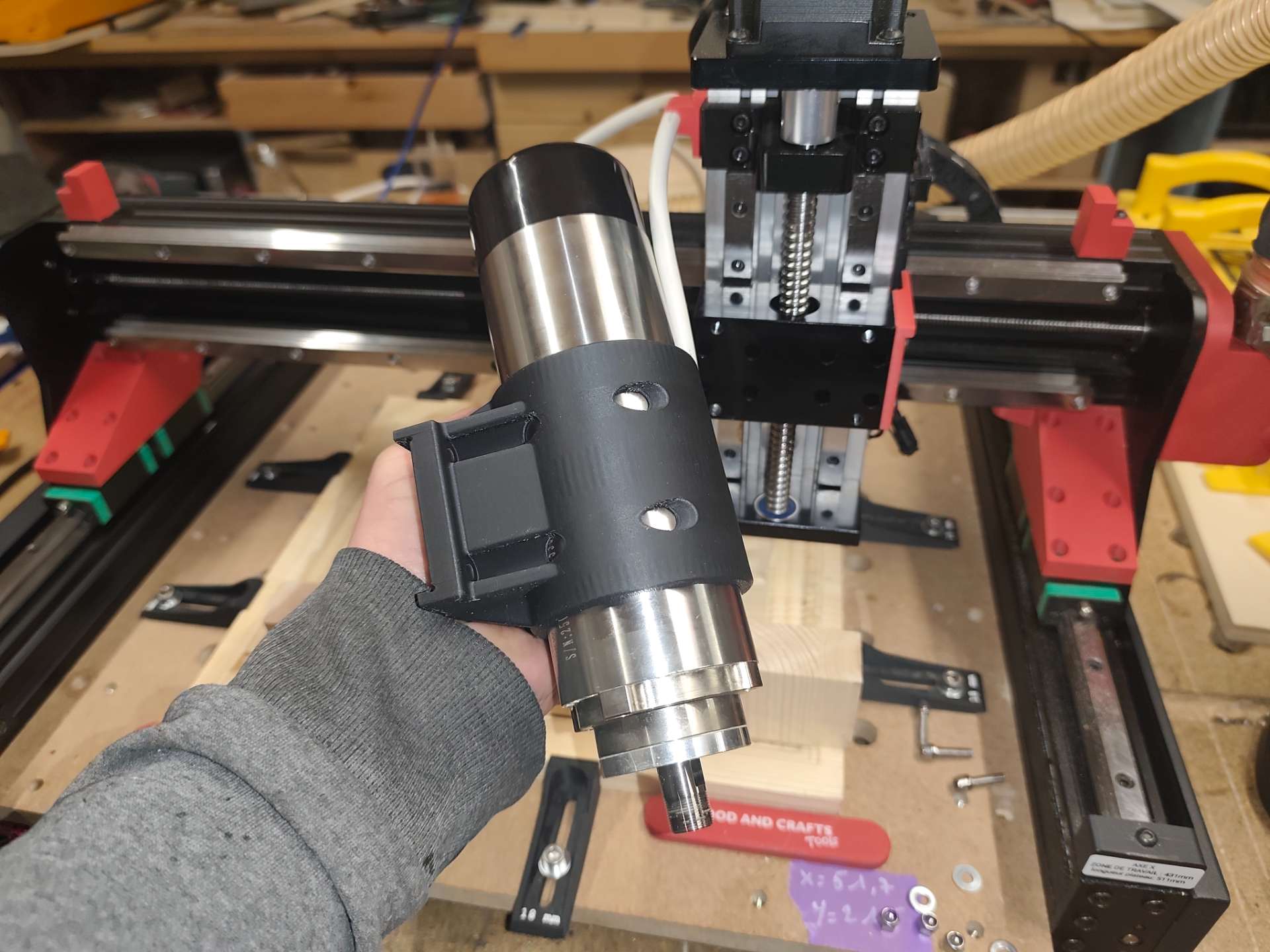 Support De Broche 65mm Pour Table Mobile CNC 50x80
