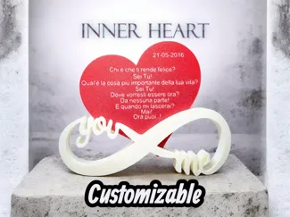 Infinity U&ME with a heart embedded - Customizable