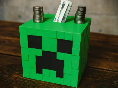 Minecraft Creeper Piggy Bank – Fully Printable