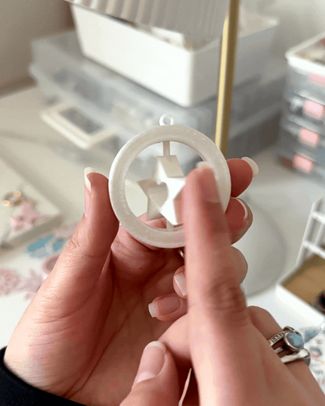 Spinning Star Keychain with Heart