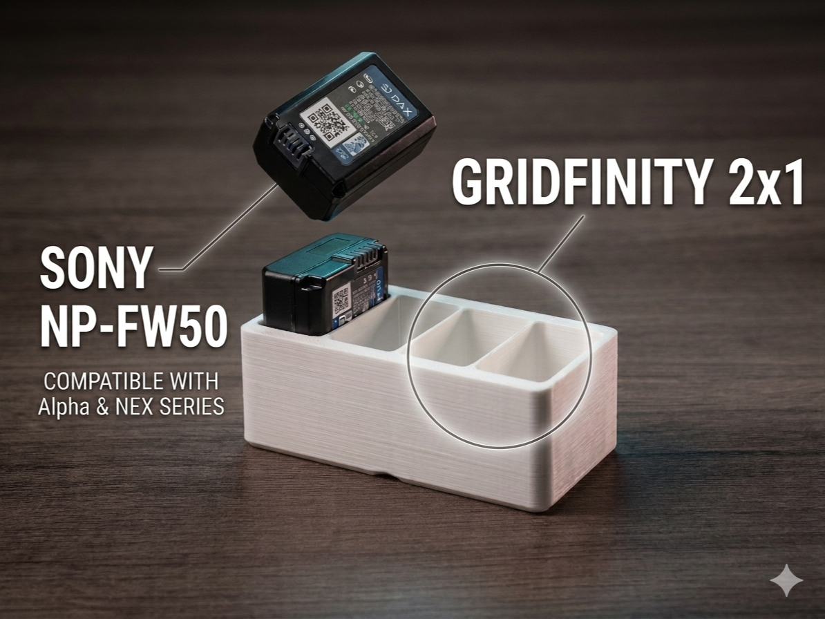 Gridfinity Sony NP-FW50 Battery Holder