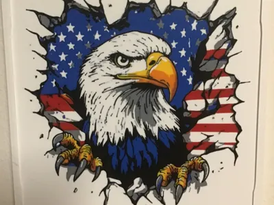 Bald Eagle Busting through a wall