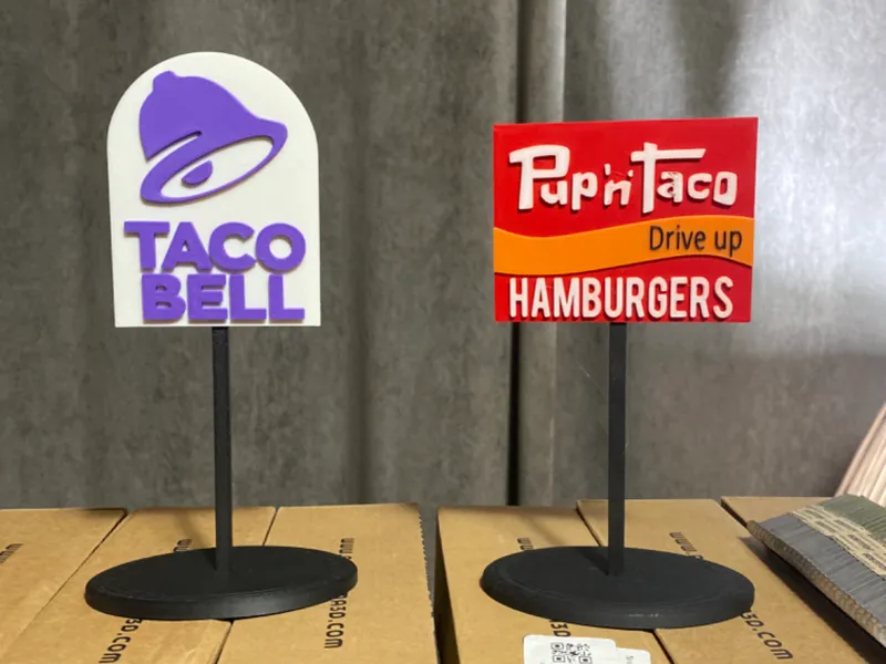 PUP 'N' TACO & TACO BELL STORE SIGNS-NO AMS NEEDED