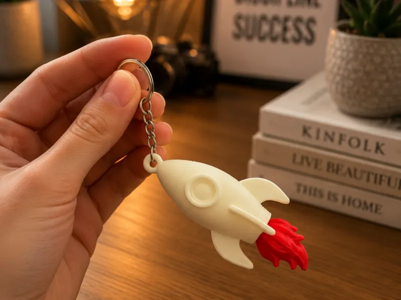 Rocket Blast Keychain - 3D Print Model