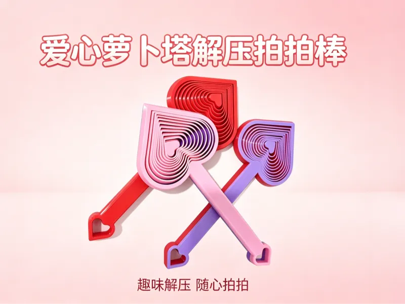 爱心萝卜塔解压玩具 拍拍棒