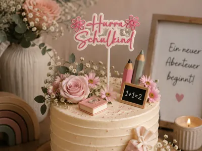 Hooray School Kid " Cake Topper"