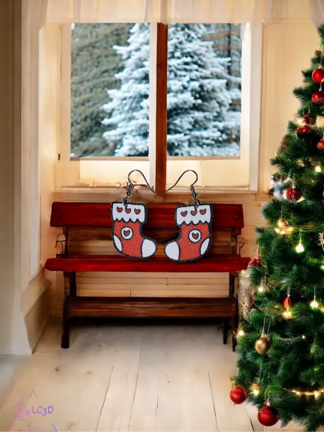 Santa glove earrings