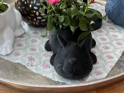 Nap Time Cat Planter-Sleeping Kitty Succulent Pot