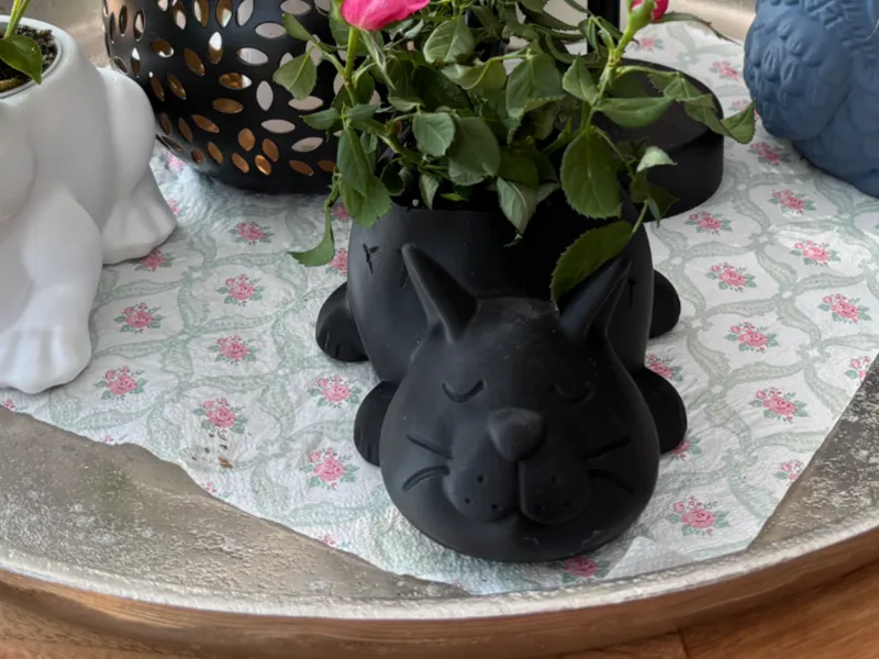 Nap Time Cat Planter-Sleeping Kitty Succulent Pot