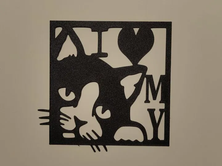 Décor mural J'aime mon chat