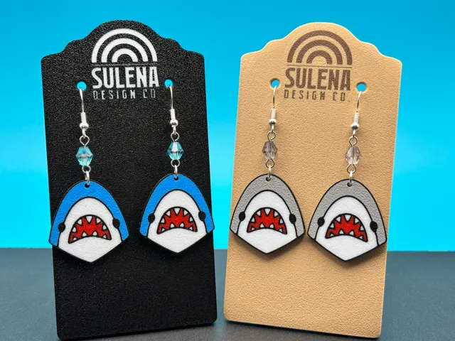 Cute Shark Earrings | Keychain