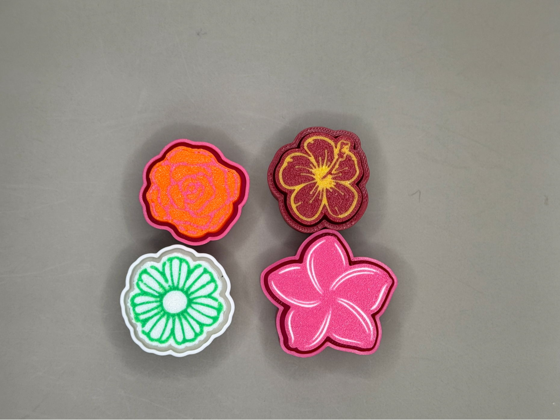 Set of 4 flower fidget clickers