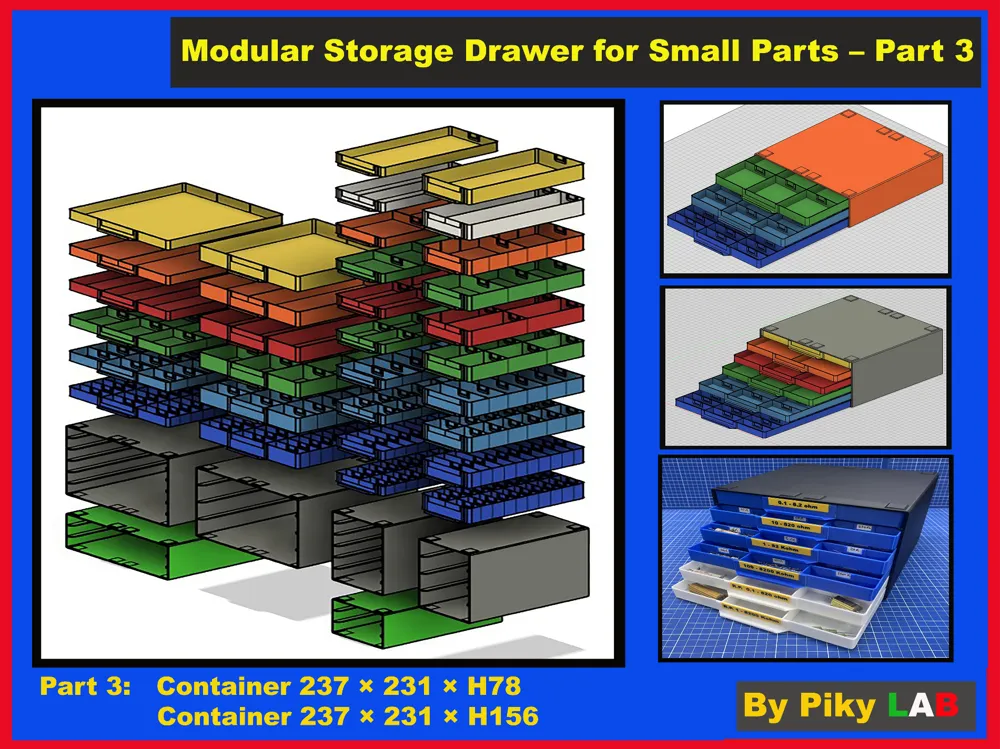 Modular Storage Drawer for Small Parts – Part 3 - Free 3D Print Model ...
