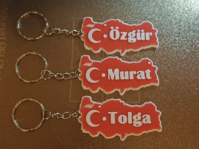 Schlüsselanhänger-Türkei mit Namen,Region,herz 