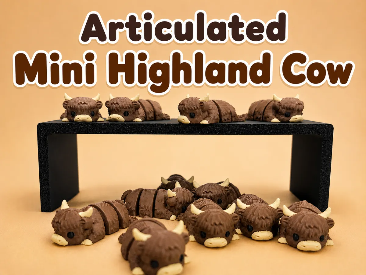 Articulated Mini Highland Cow - Free 3D Print Model - MakerWorld