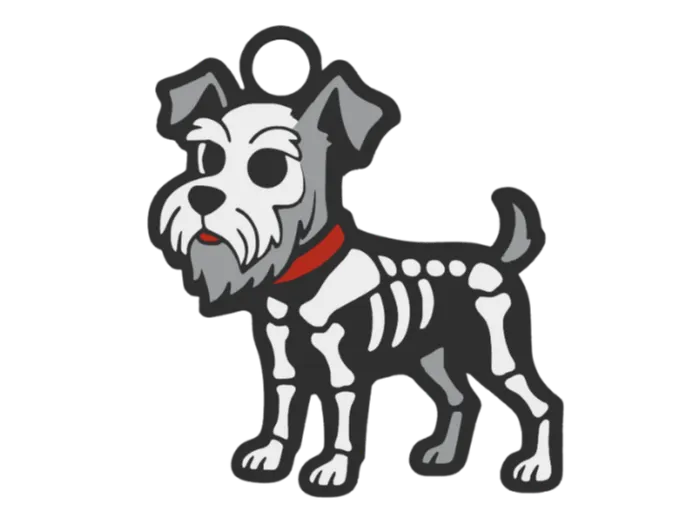 Halloween Schnauzer Keychain