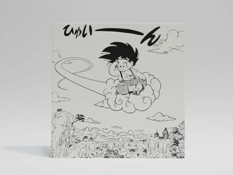 Kid Goku on Flying Nimbus – Mini Quadretto 3D