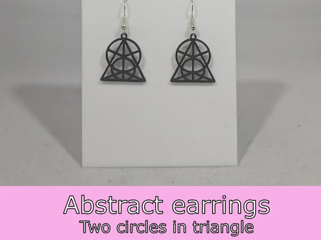 Abstract earrings - two circles in a triangle