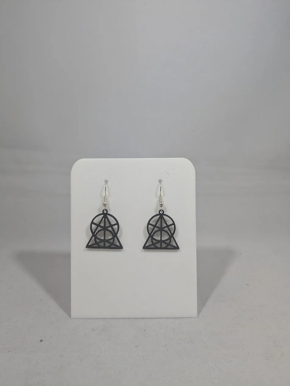 Abstract earrings - two circles in a triangle view 4