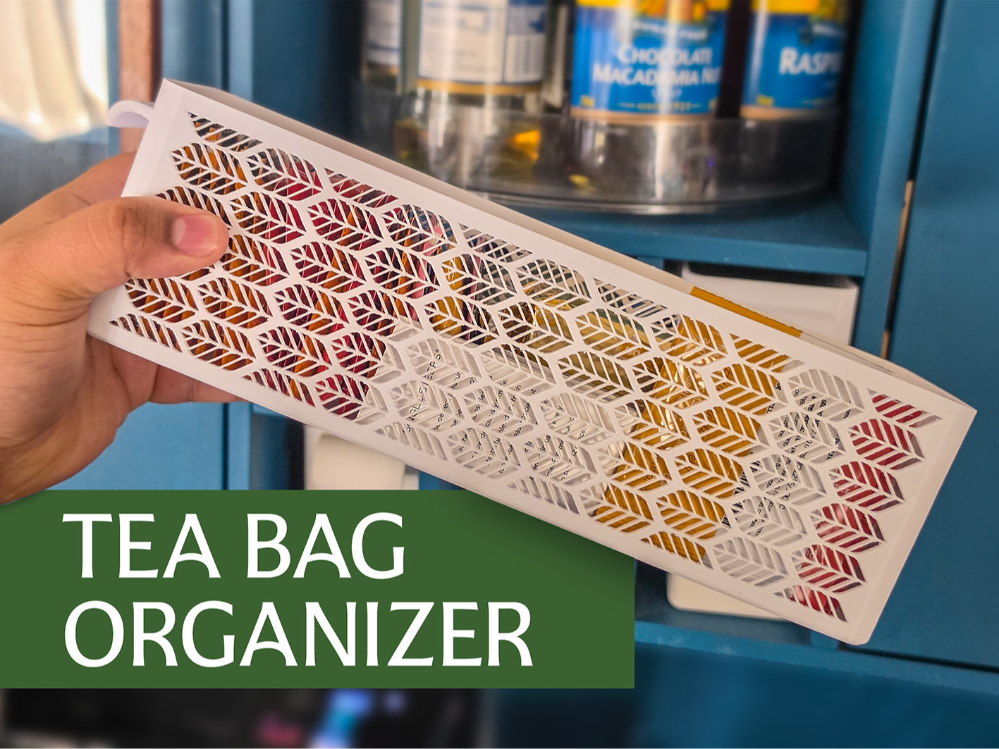 Elegant Leaf Pattern Tea Storage Drawer