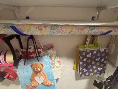 Gift Wrap Roll Holder with Bag Hooks