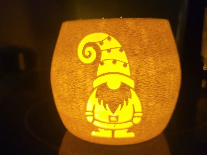 Teelicht mit Weihnachtsgnom