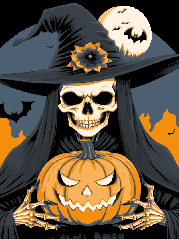 Halloween Skeletal Witch (Filament Painting) - HueForge
