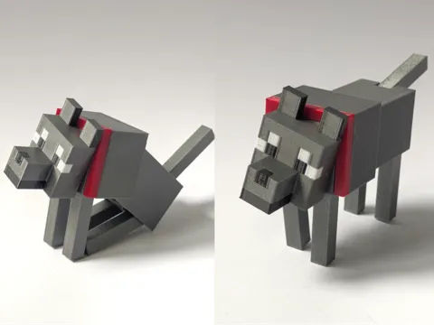 Articulated Minecraft Dog/Wolf - Print-in-Place