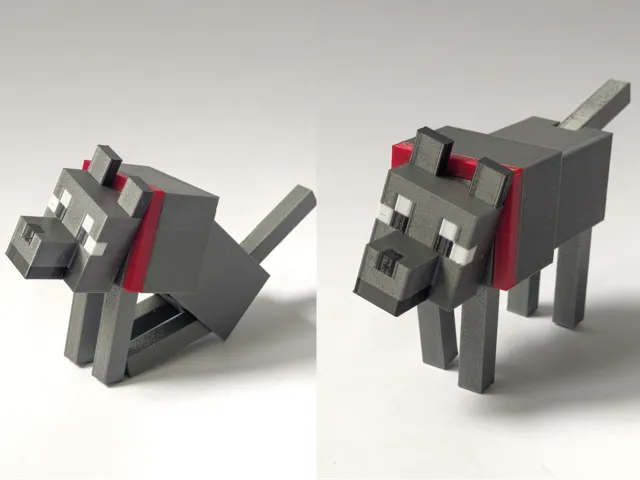 Articulated Minecraft Dog/Wolf - Print-in-Place