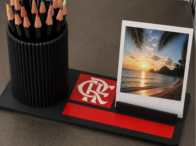 Organizador Flamengo Porta-lápis Porta-foto