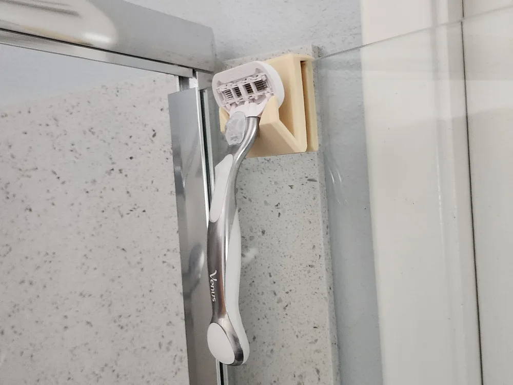 Shower Door Razor Holder No Supports by MakerWorld