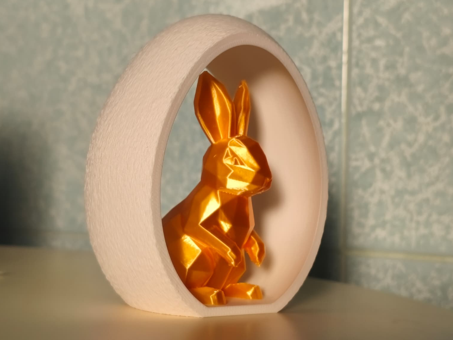Elegant Geometric Easter Bunny in Egg [NO-AMS]