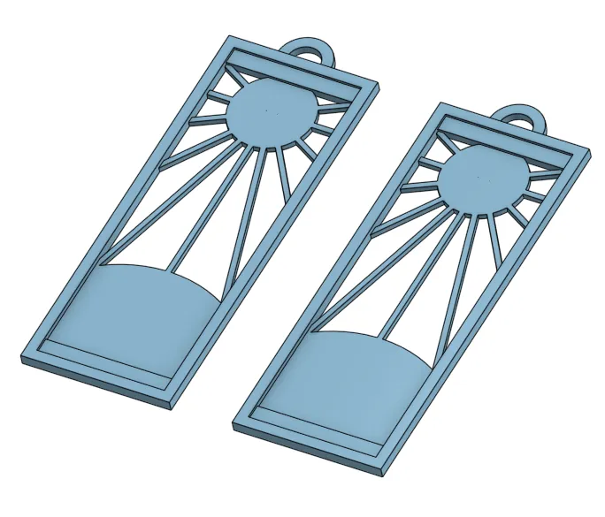 DemonSlayer keychain earrings view 2