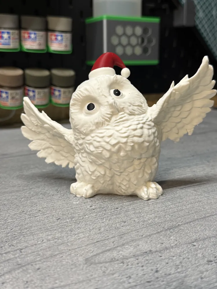 Spezielles Design, Eulen-Paar-Figur, Weihnachtsmütze, dekoratives Sammlerstück