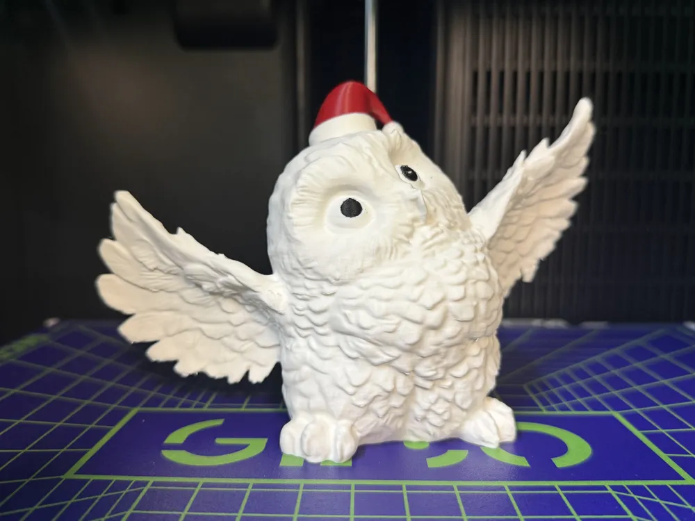 Spezielles Design, Eulen-Paar-Figur, Weihnachtsmütze, dekoratives Sammlerstück