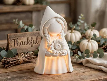 Accesorio de iluminación decorativa: Tealight Witch With Sunflower Figure — vista de referencia 4