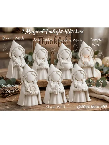 Accesorio de iluminación decorativa: Tealight Witch With Sunflower Figure — vista de referencia 2