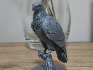 Eagle on wooden ranch