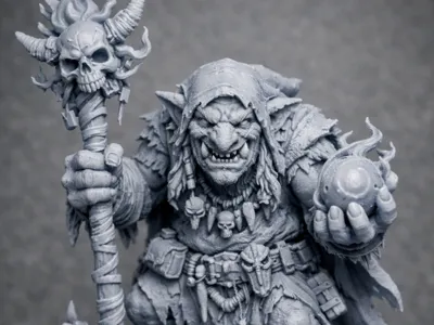 Troll Mage Miniature D&D