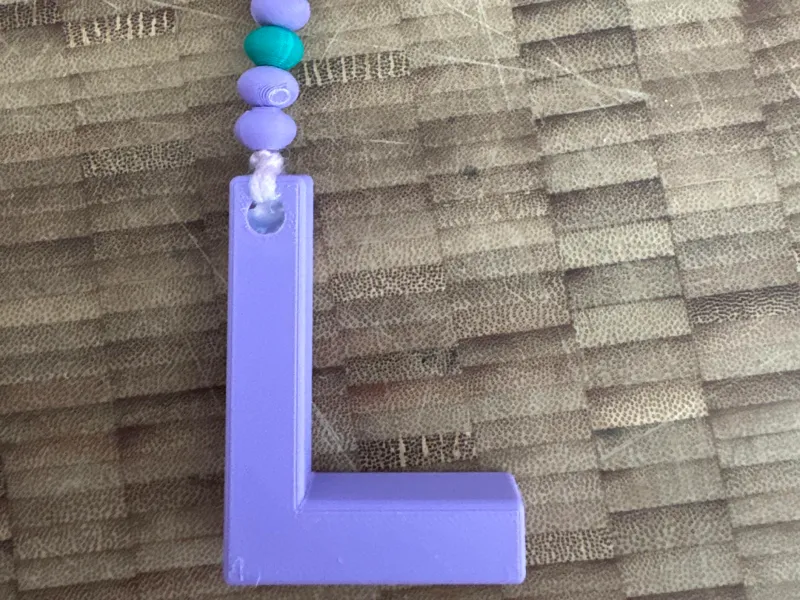 Customisable "L" keyring with printable beads