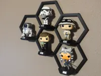 Presentoir mural hexagonal pour Funko Pop (fixation adhesive) — photo 1