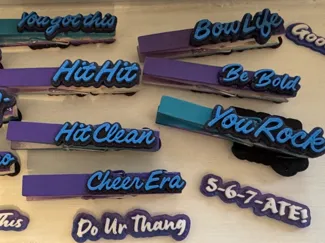 Cheer Pin Text