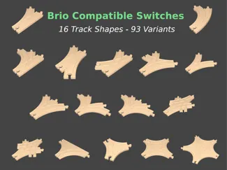 Train Switch Tracks - 16 shapes, 93 variants