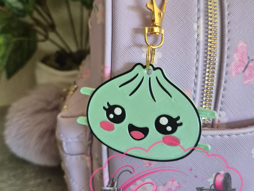 Dumpling Hair Tie Holder Keychain - 1