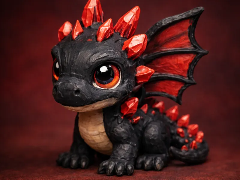 Ruby Crystal Dragon – Hand Painted Style Miniature