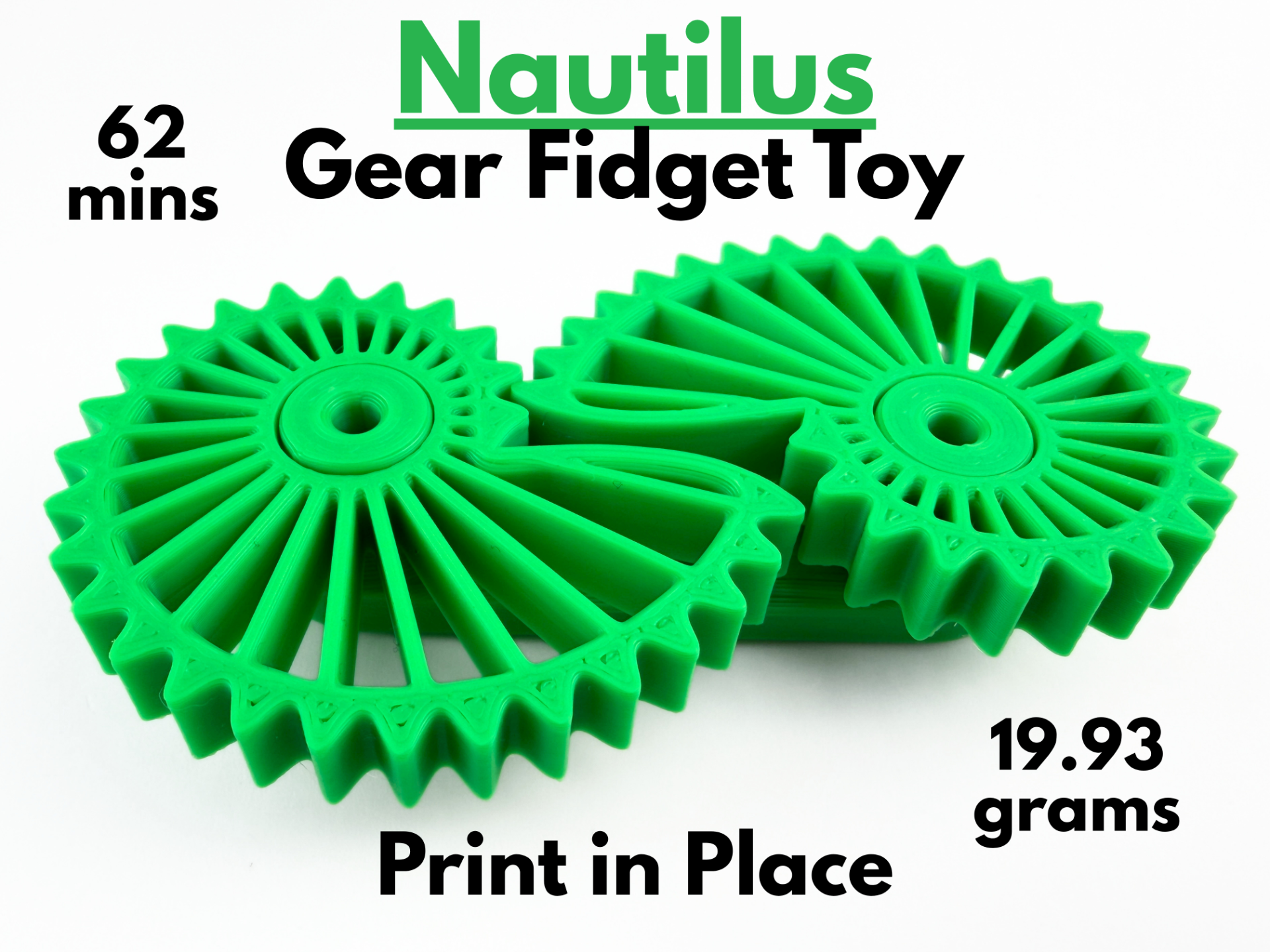 Nautilus Gear Fidget Toy (Print in Place)