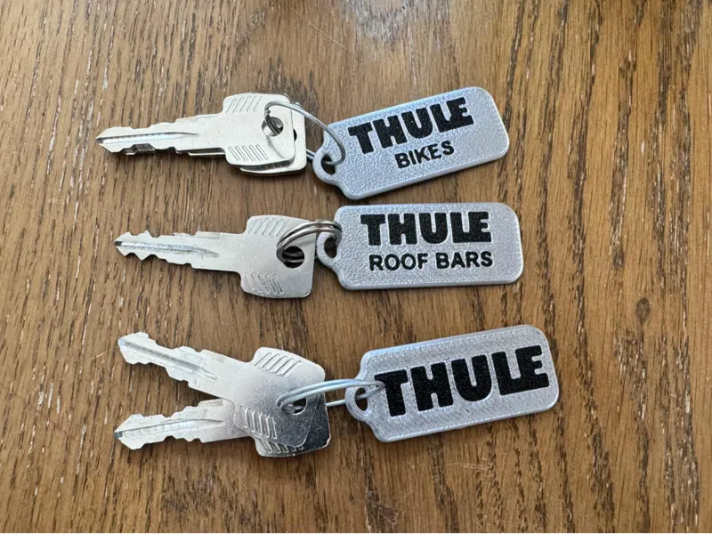 Custom Thule Keyring Labels – Roof Bars & Bikes