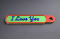 I Love You Keychain, 0.2mm layer, Multicolor