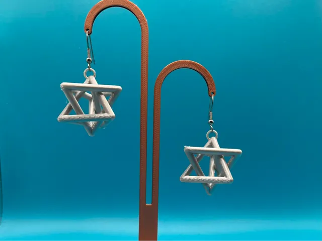 Crossed tetrahedra earrings