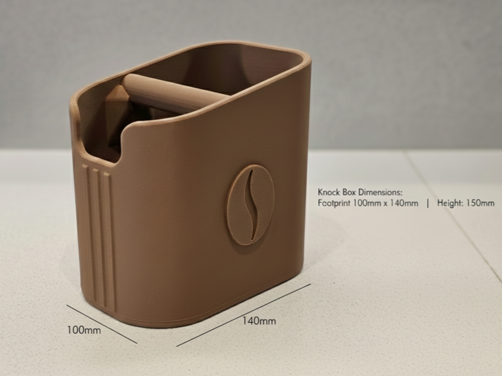 Minimalist Espresso Knock Box with Crossbar